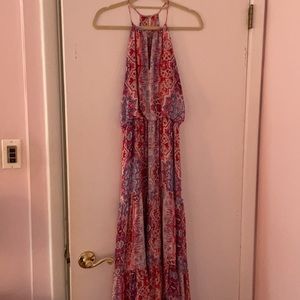 Parker long floral tiered gown
